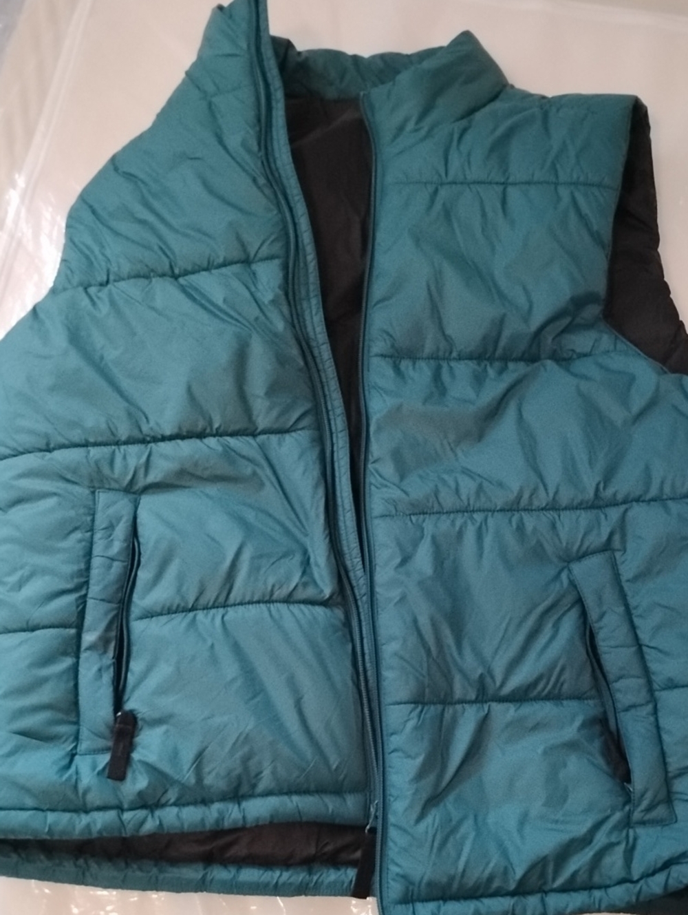 Joe Fresh Teal Quilted Puffer Vest - Sleeveless Zip Front